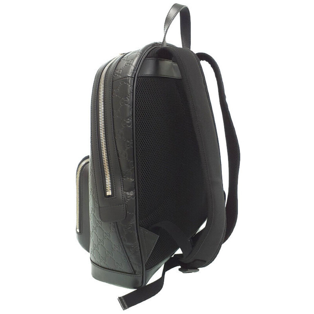 Gucci ssima Signature Black Leather Backpack